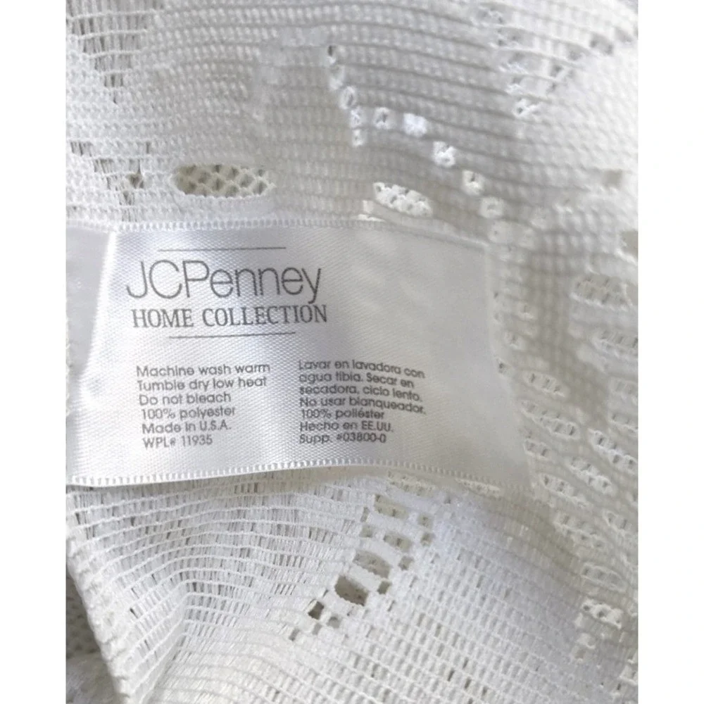 Nautical JcPenney Home Lighthouse Lace Shower Curtain White Coastal Sailboat‎